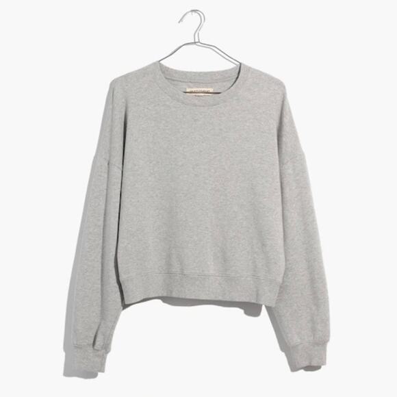 Madewell Rivet & Thread Crop Sweatshirt Heather Gray Small Sweater Loungewear - Picture 5 of 8